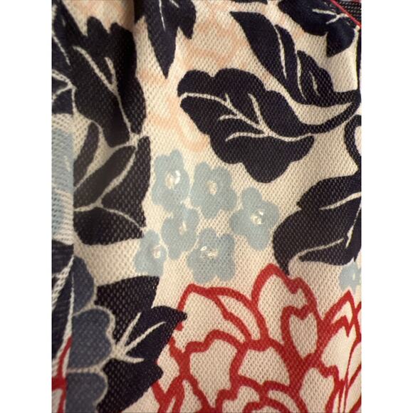 Coldwater Creek Tiny Spark Floral Mesh Ruffled Hem Blouse Sz XL - Picture 7 of 7